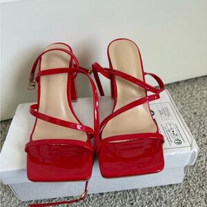 Elegant Red Strappy Heels